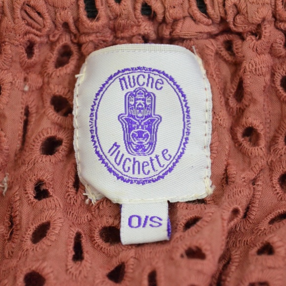 Red Ruffled Eyelet Cold-Shoulder Top - Picture 3 of 4